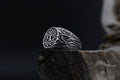 Men's Gold Plated Tree of Life Signet Ring: Norse Yggdrasil Mythological Jewelry