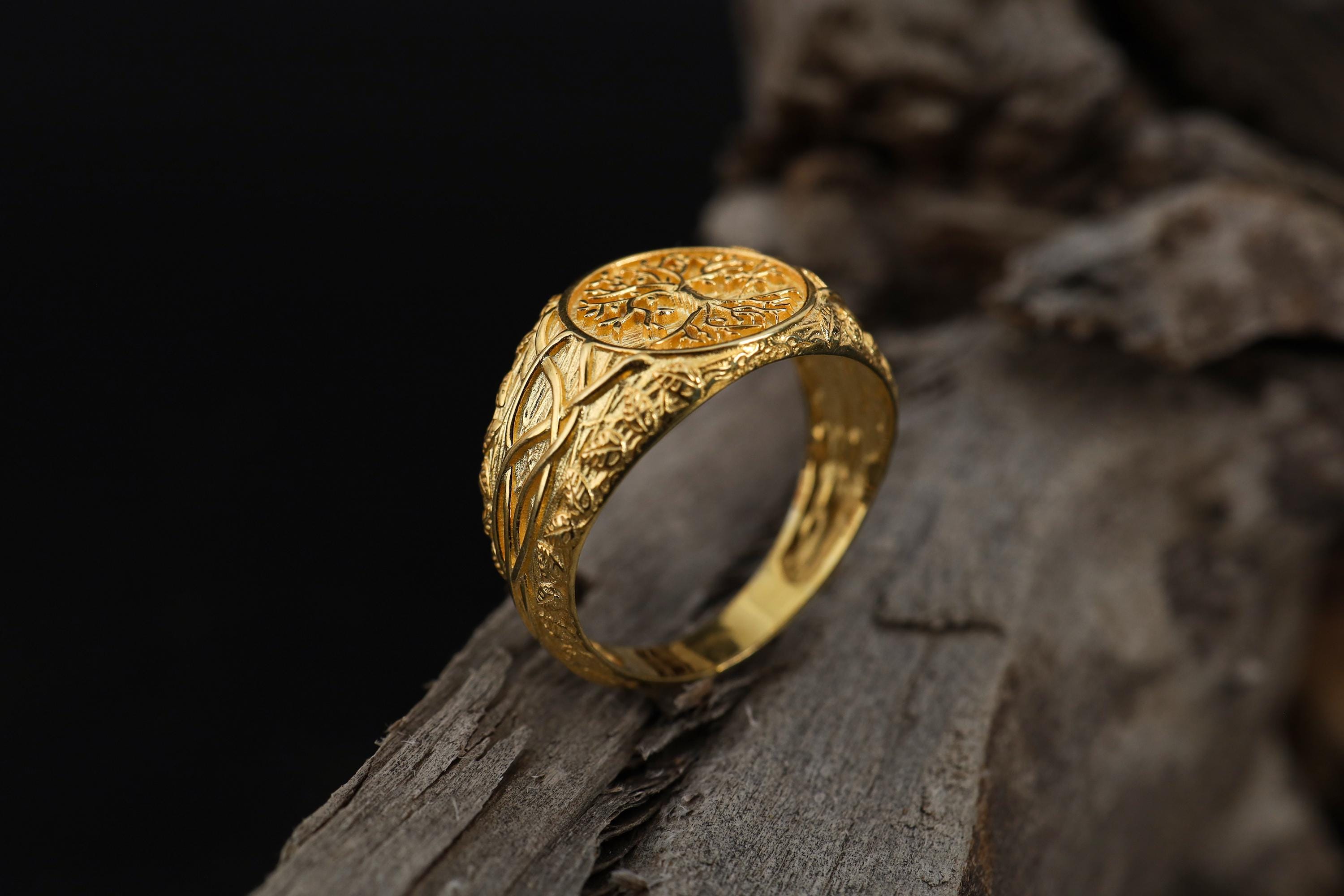 925K Sterling Silver Yggdrasil Ring: Norse Mythology Tree of Life Men & Women Band