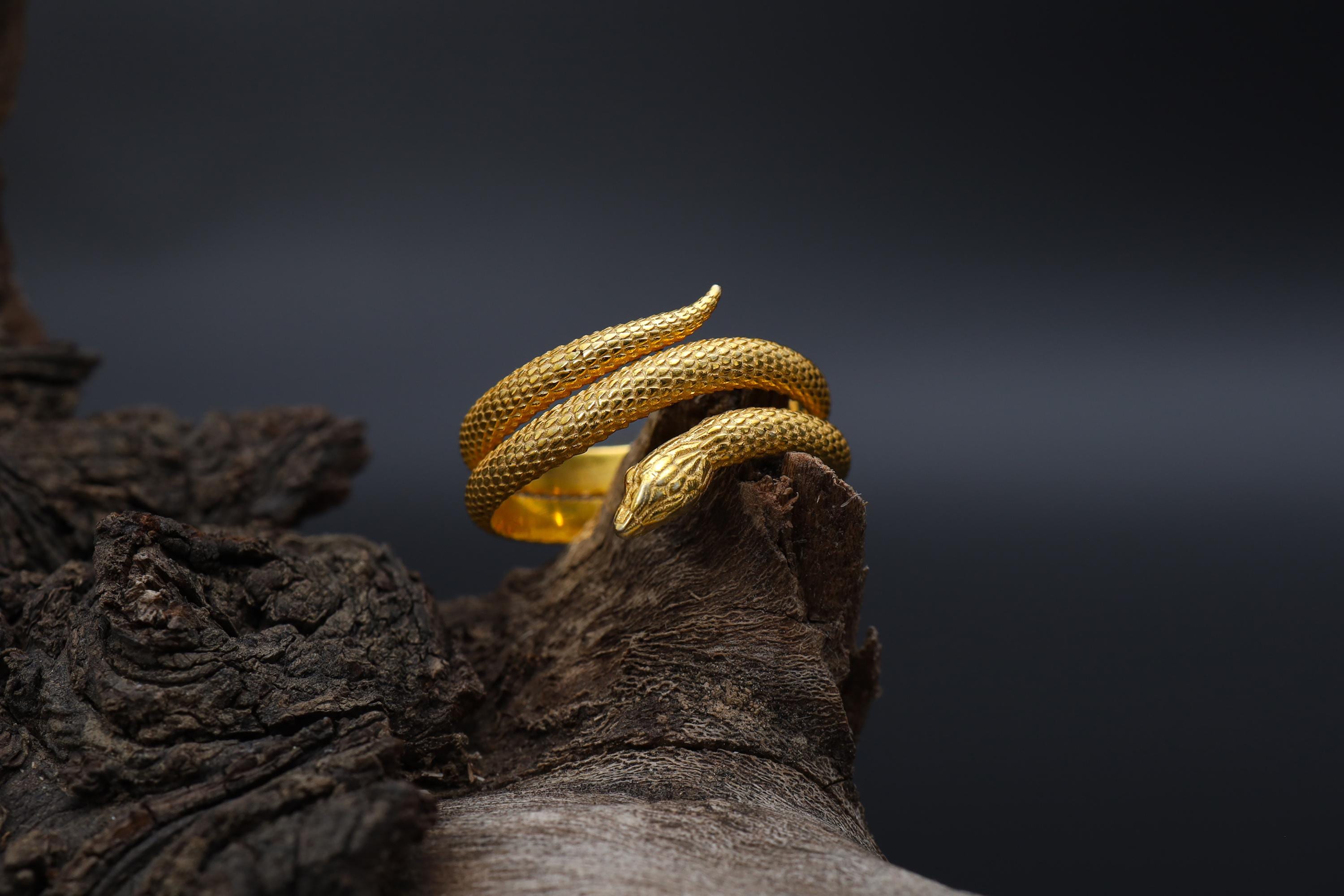 Twisted Snake Ring: 925 Silver Gothic Serpent Band, Handmade Reptile Jewelry