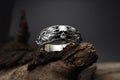 Handmade Raven Skull Ring: 925 Sterling Silver Gothic Mens Band, Viking Style Jewelry