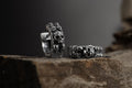 Gold Plated Skull Hoop Earrings for Men: Gold Gothic Huggie Earrings, Memento Mori Hoop Earrings, Skull Heads Bold Jewelry