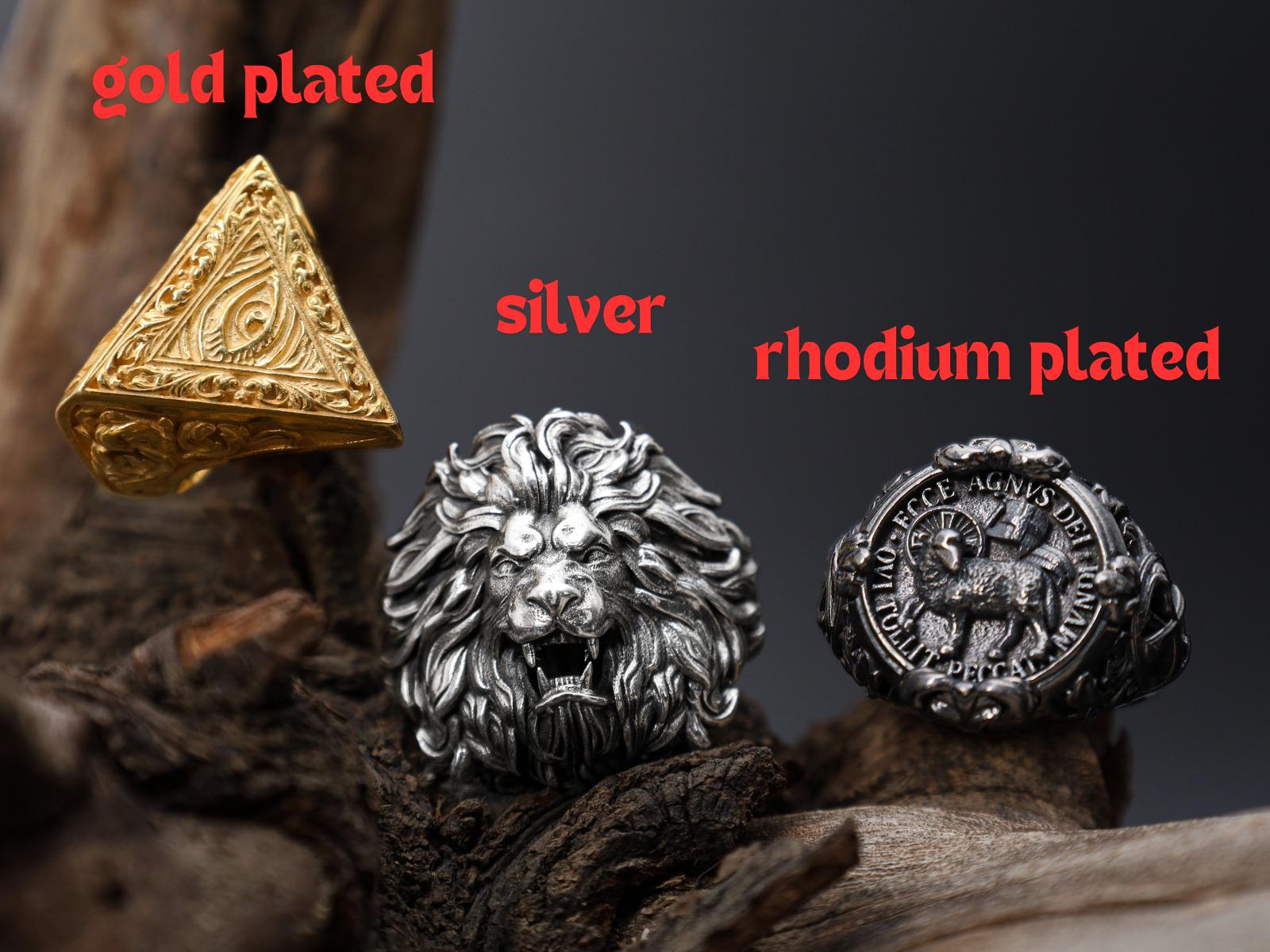 Men's Sterling Silver Tree of Life Signet Ring, Yggdrasil Spiritual Nature Jewelry