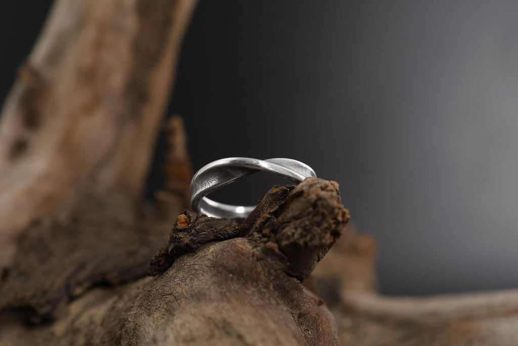 Men's Mobius Infinity Band Ring: Sterling Silver Twisted Wedding Promise Band, Unique Jewelry