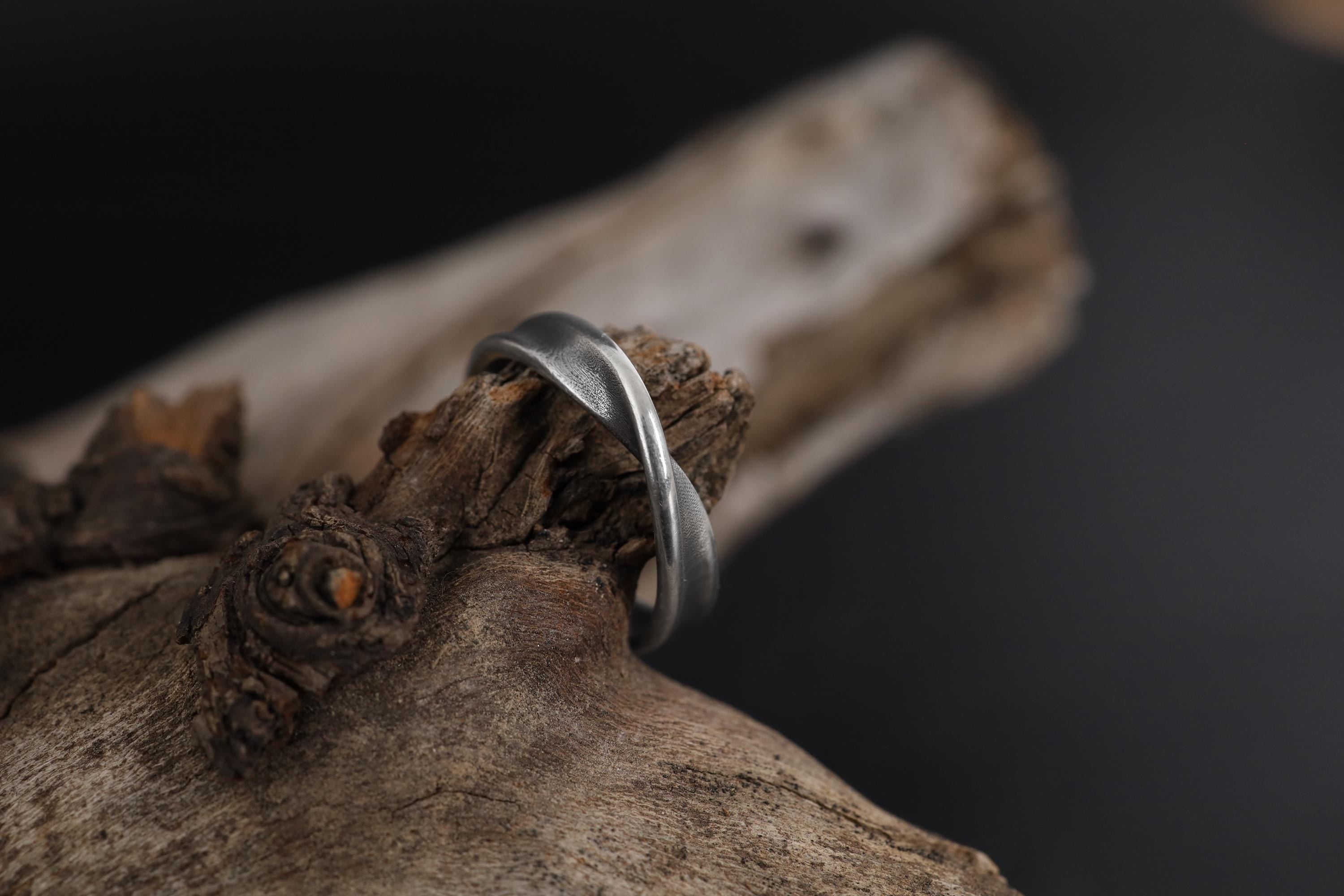 Men's Mobius Infinity Band Ring: Sterling Silver Twisted Wedding Promise Band, Unique Jewelry