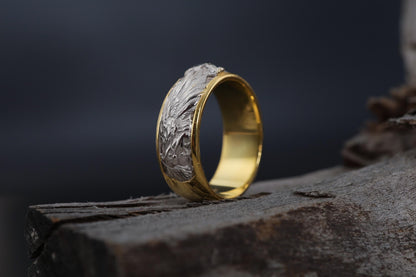 Handmade Raven Skull Ring: 925 Sterling Silver Gothic Mens Band, Viking Style Jewelry