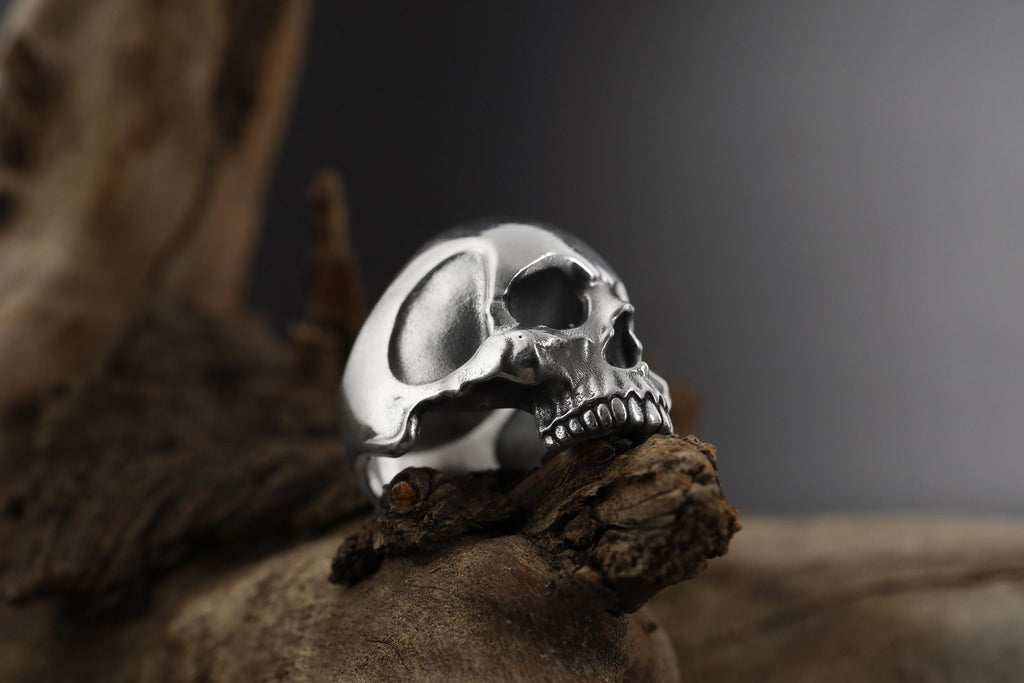 Gold Skull Jewelry - Gothic Biker Ring - Men's - Women's