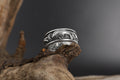 Gold Plated Dragon Koi Carp Band Ring: Japanese Symbolic Statement Jewelry, Fish Band Ring
