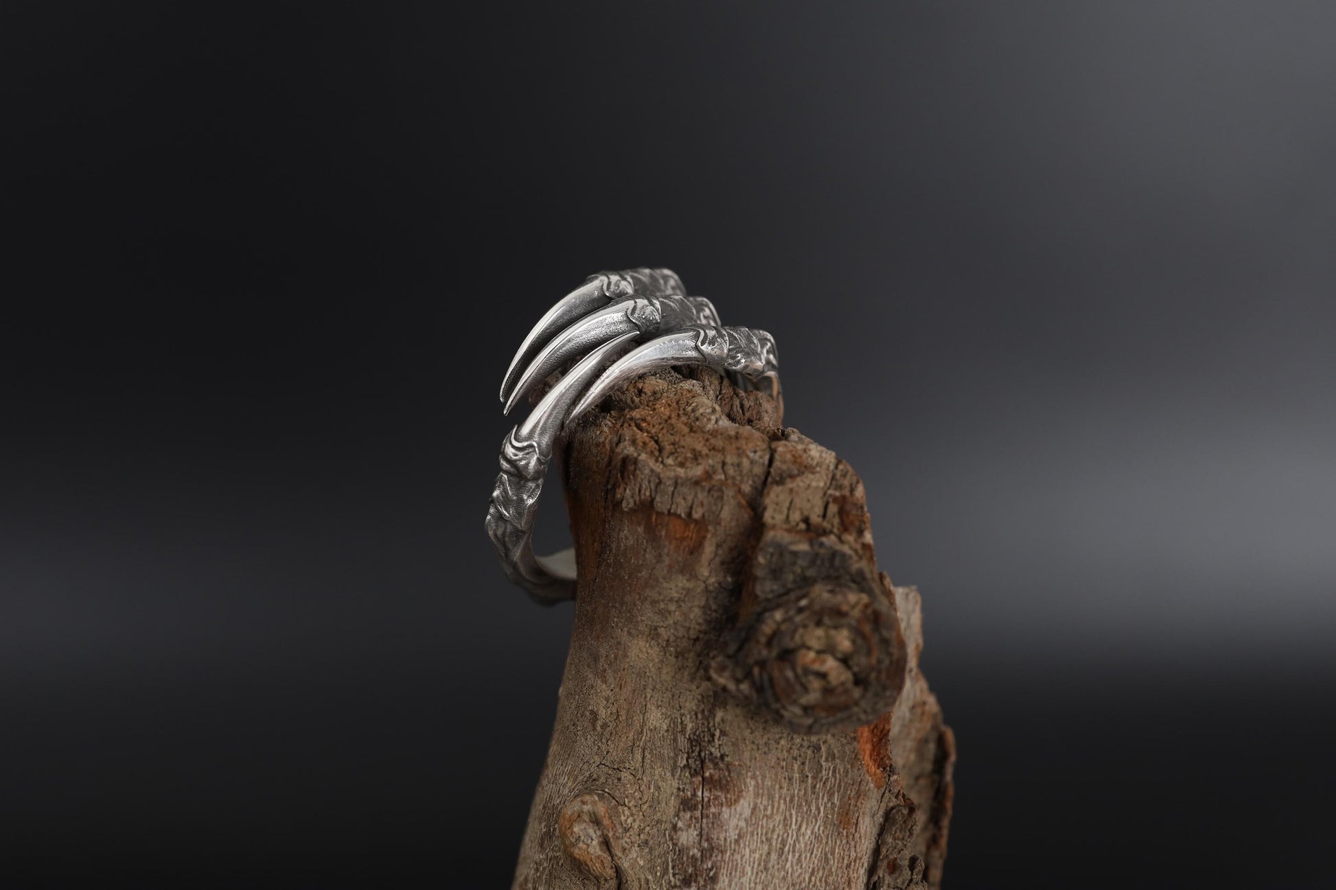 Handmade Gold Plated Dragon Claw Ring: Gothic Mens Jewelry