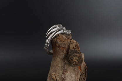 Handmade Gold Plated Dragon Claw Ring: Gothic Mens Jewelry