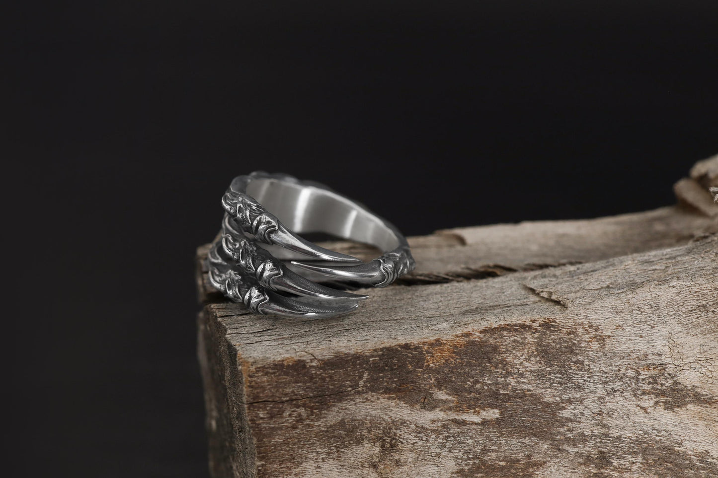 Handmade Gold Plated Dragon Claw Ring: Gothic Mens Jewelry