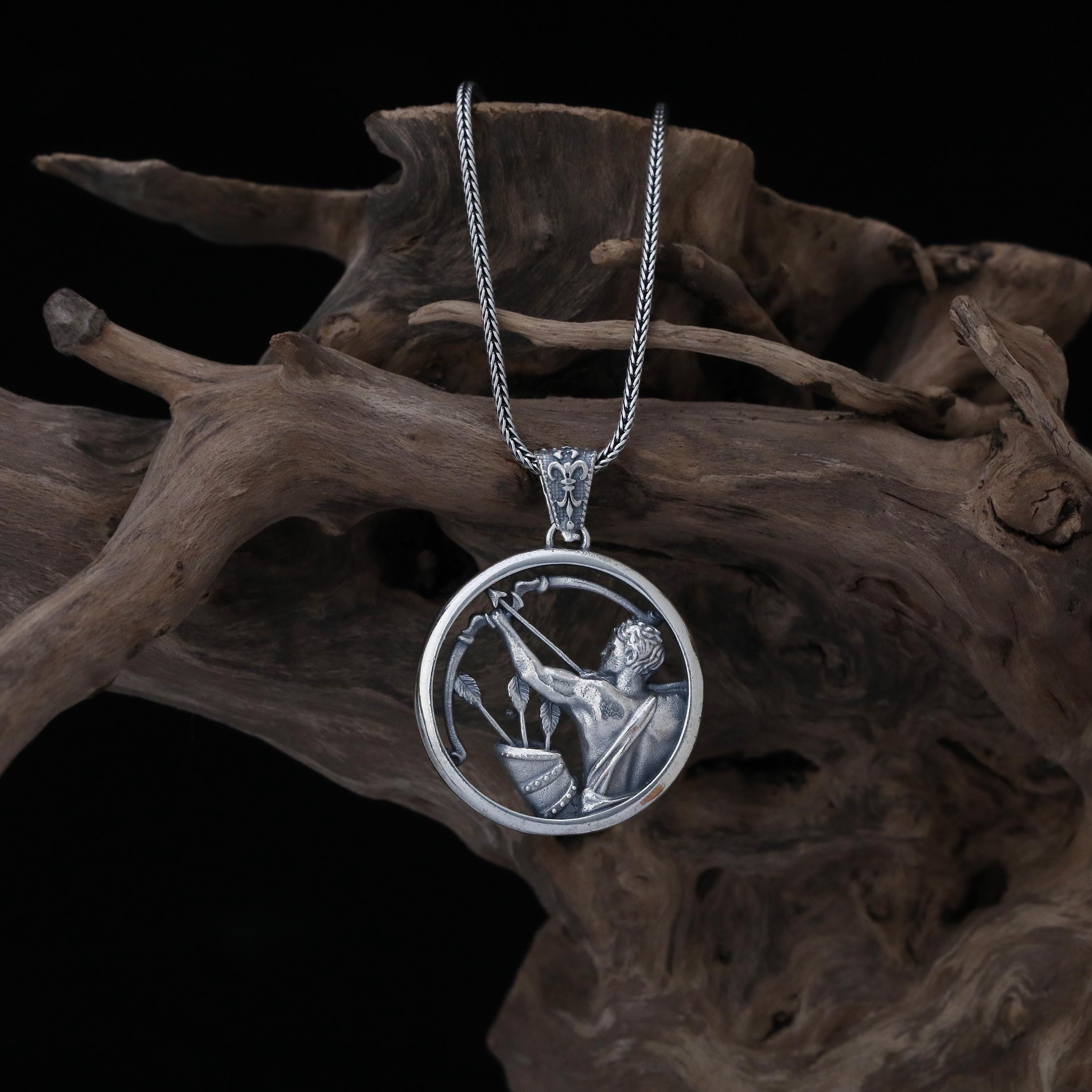 Handmade Sterling Silver Sagittarius Necklace, Zodiac Sign Jewelry