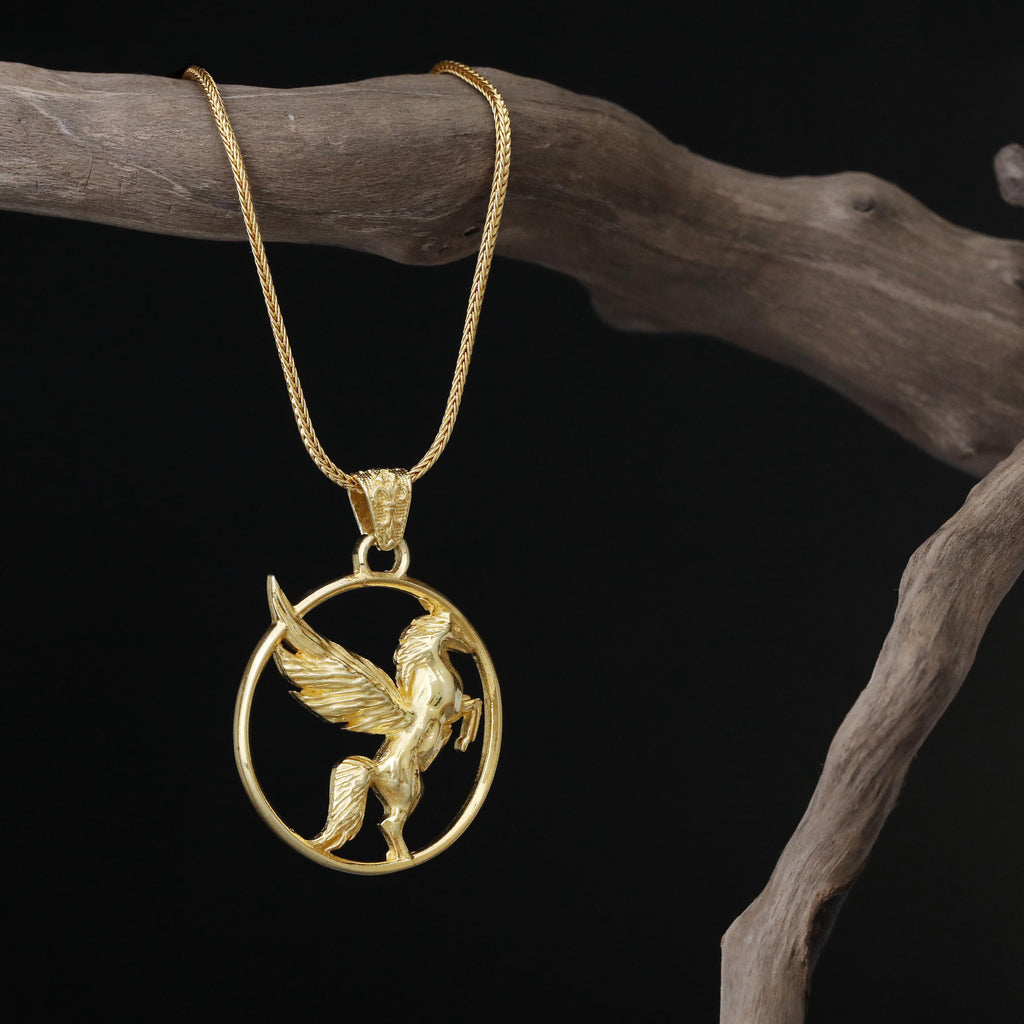 Pegasus Necklace for Men, Mythical Winged Horse Pendant, Silver Greek God Necklace, Fantasy Creature Jewelry, Equestrian Gift for Him