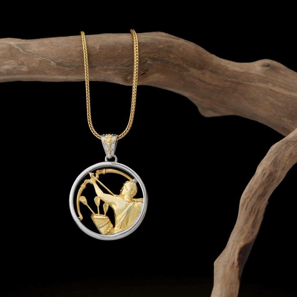 Handmade Sterling Silver Sagittarius Necklace, Zodiac Sign Jewelry