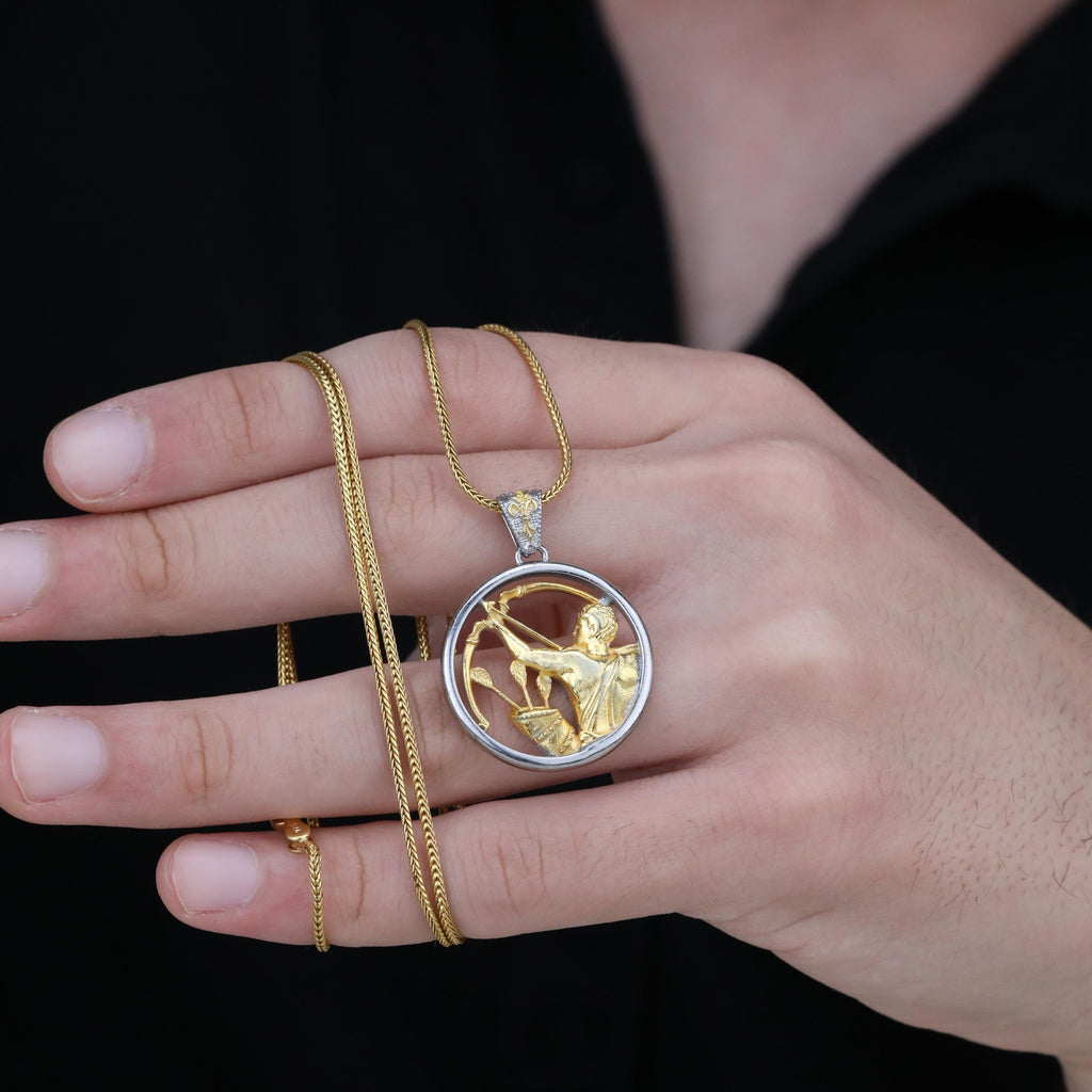 Handmade Sterling Silver Sagittarius Necklace, Zodiac Sign Jewelry