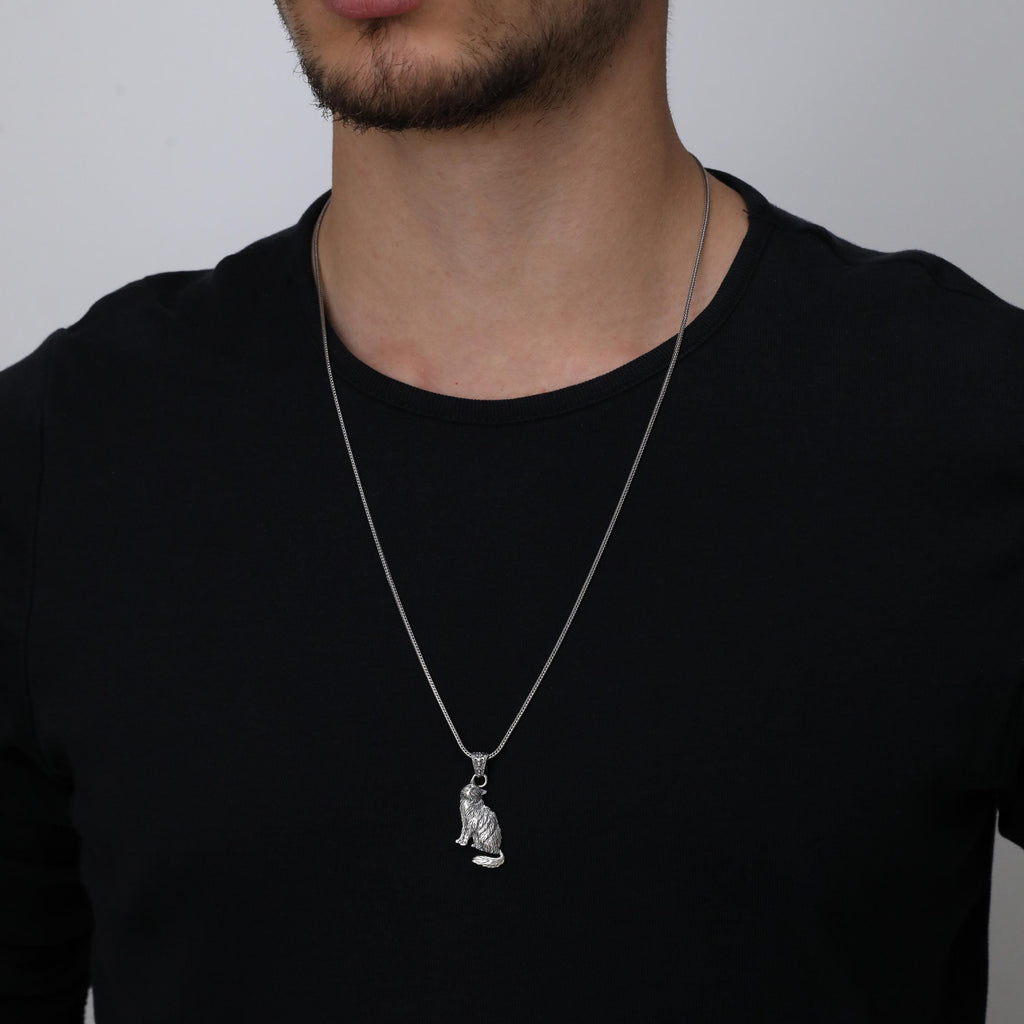 Handmade Gold Plated Cat Necklace, 925 Sterling Silver Pendant