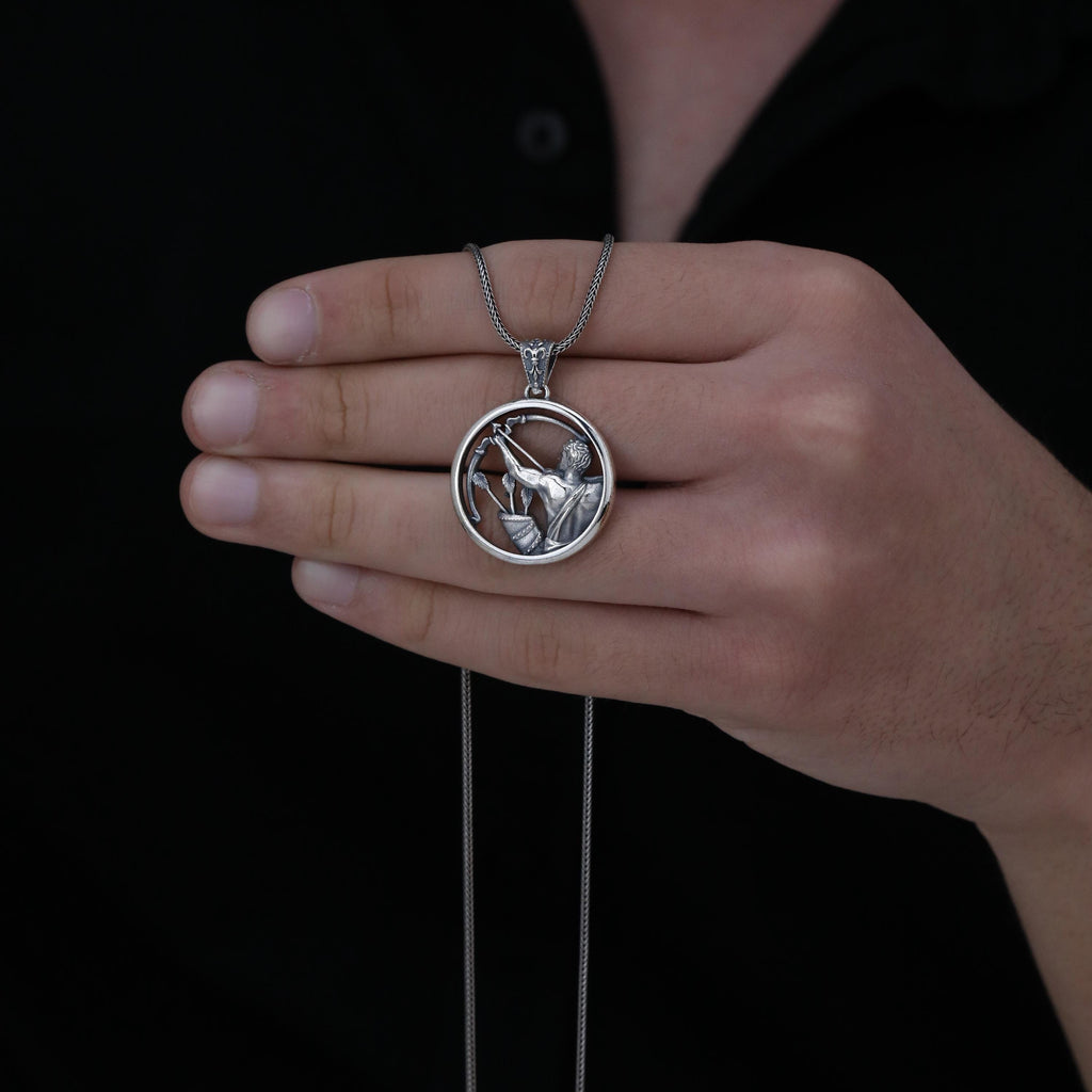 Handmade Sterling Silver Sagittarius Necklace, Zodiac Sign Jewelry