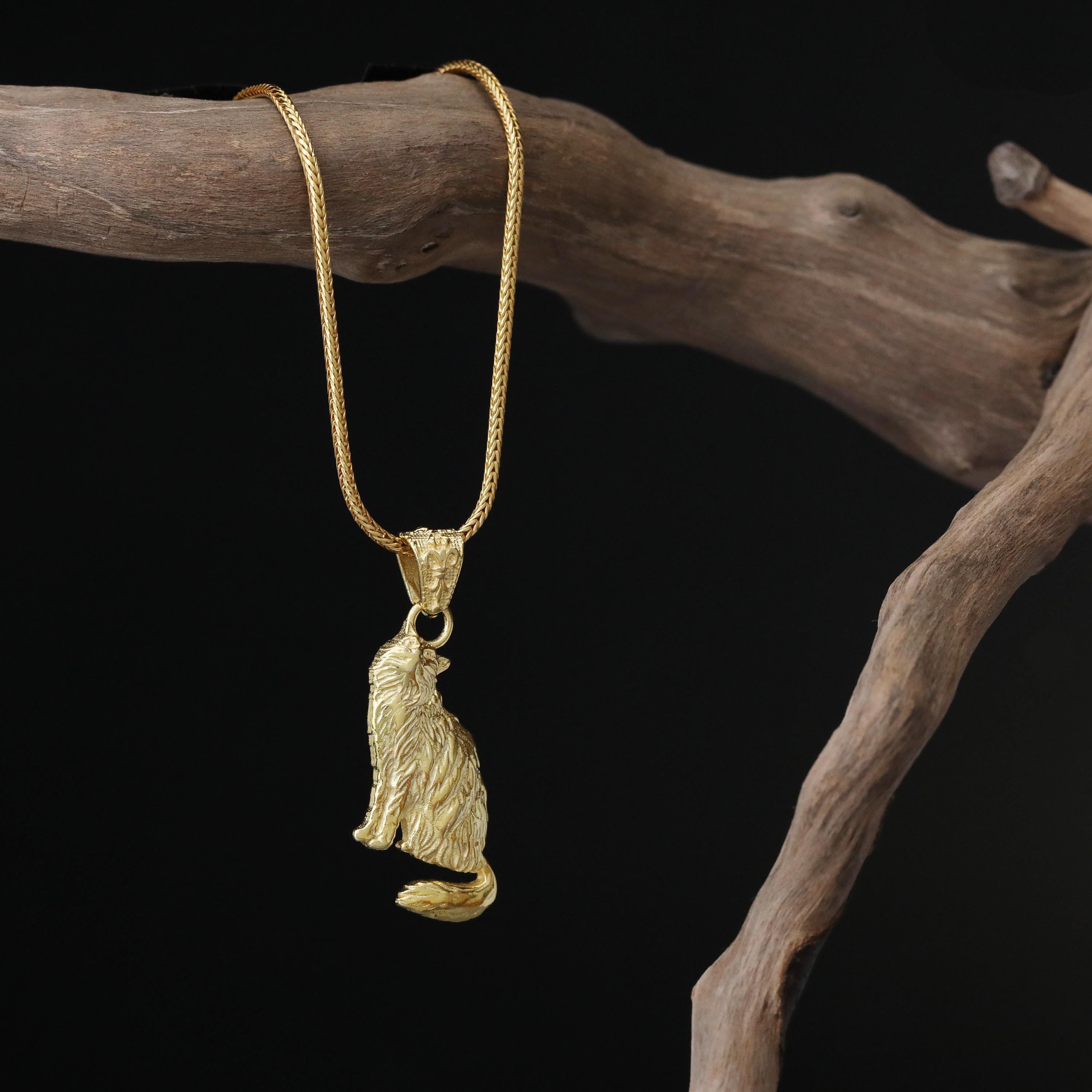 Handmade Gold Plated Cat Necklace, 925 Sterling Silver Pendant