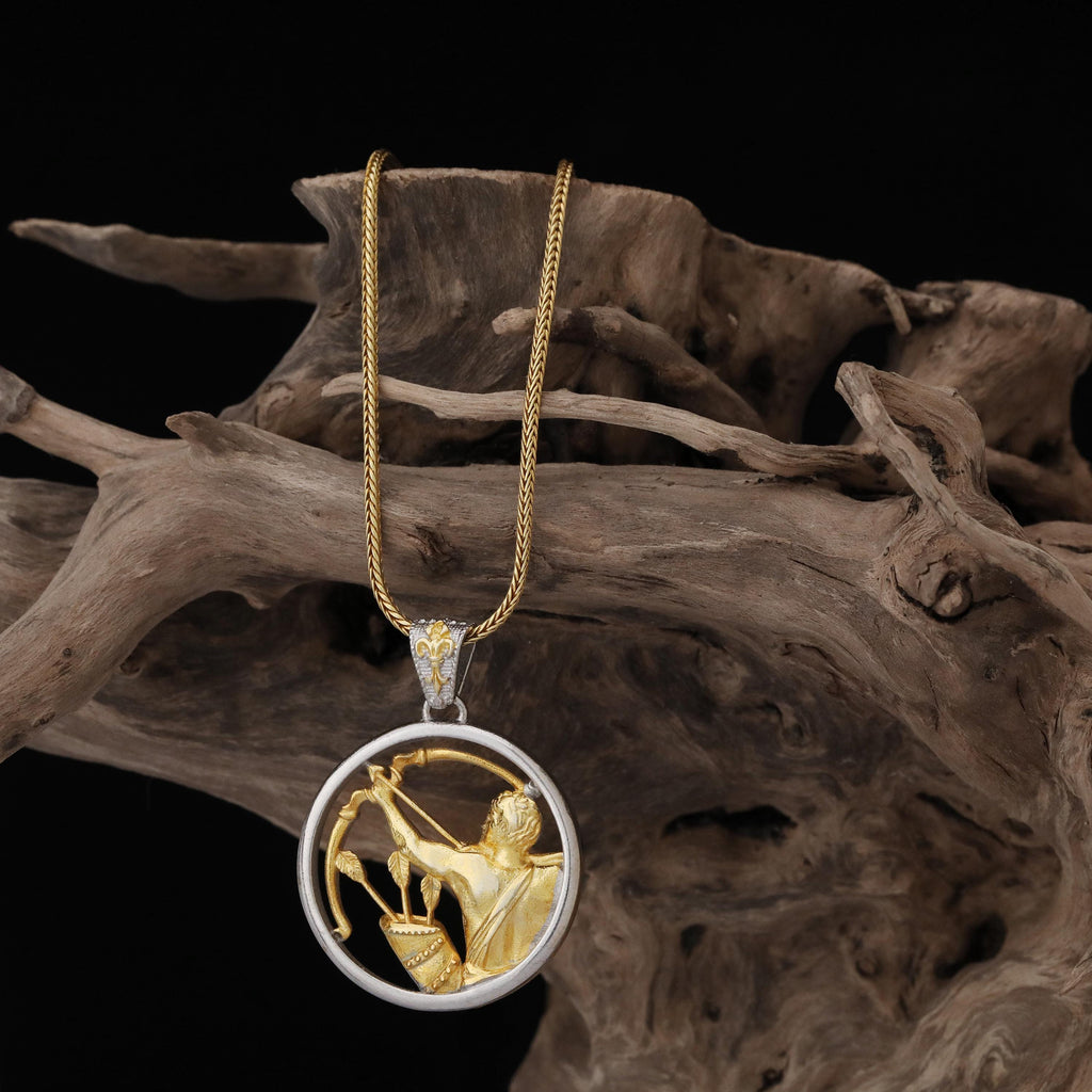 Handmade Sterling Silver Sagittarius Necklace, Zodiac Sign Jewelry