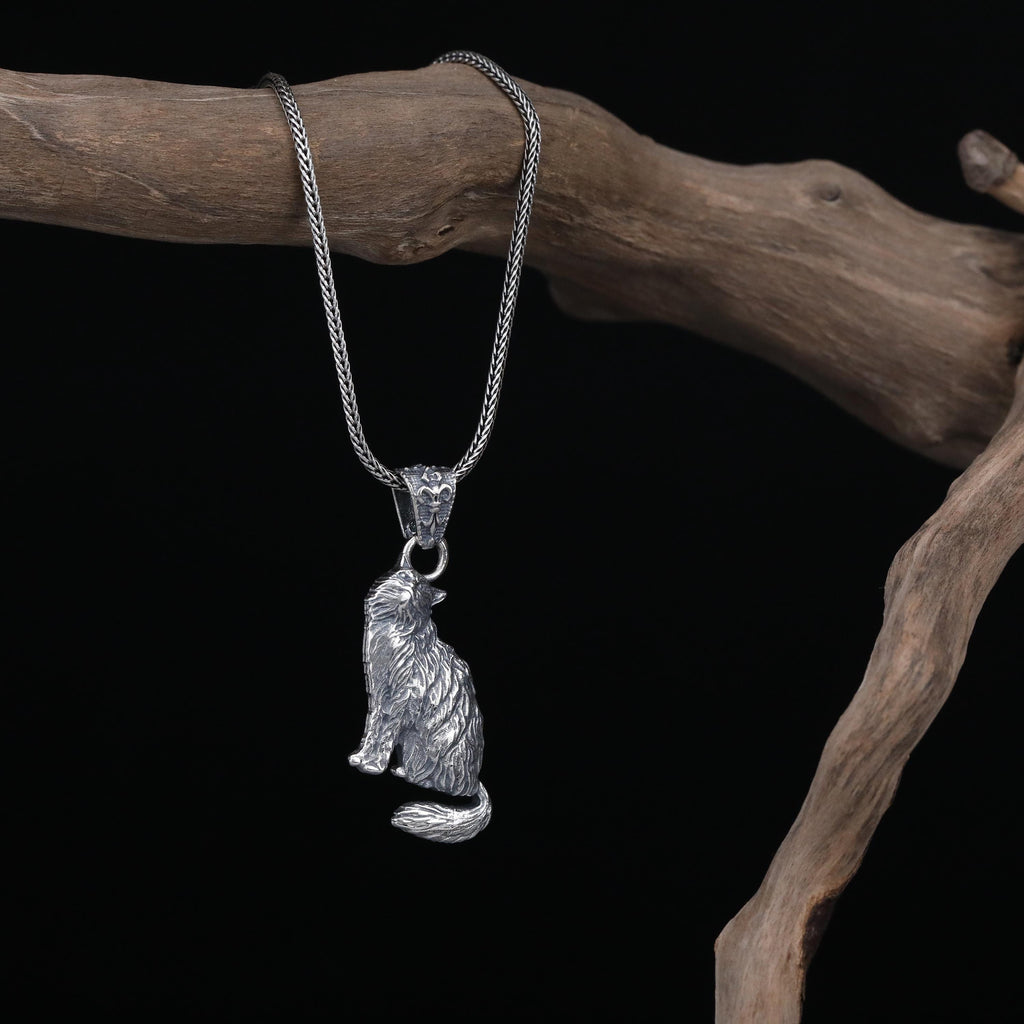 Handmade Gold Plated Cat Necklace, 925 Sterling Silver Pendant