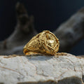 14K Solid Gold Saint Michael Signet Ring: Archangel Protection Statement Jewelry