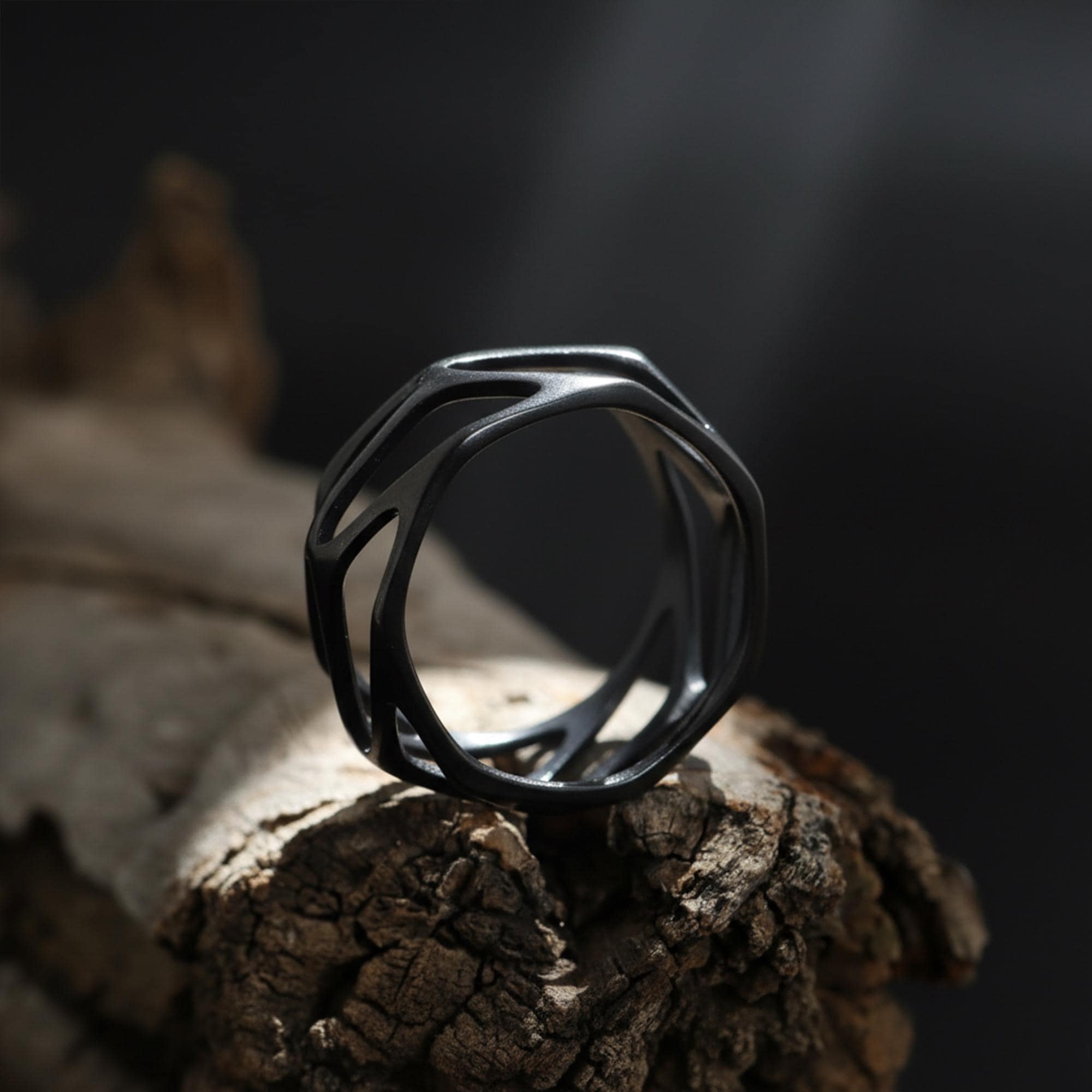 Perforated Wide Band Ring: Modern Minimalist Chunky Filigree  Band, Unique Mens Jewelry