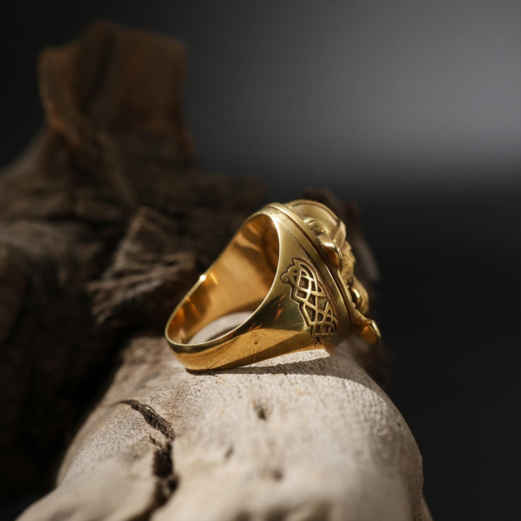 Handmade Sterling Silver Viking Warrior Ring, Norse Mythology Jewelry