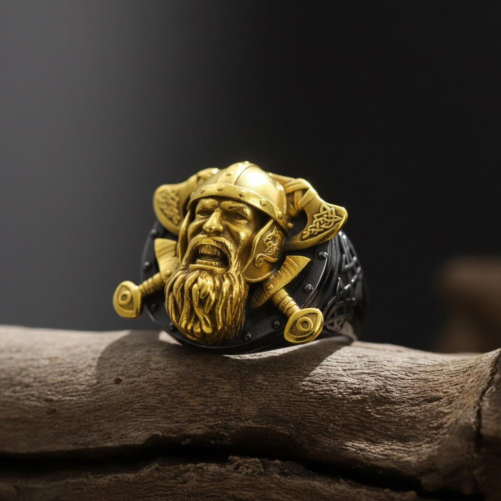 Handmade Sterling Silver Viking Warrior Ring, Norse Mythology Jewelry