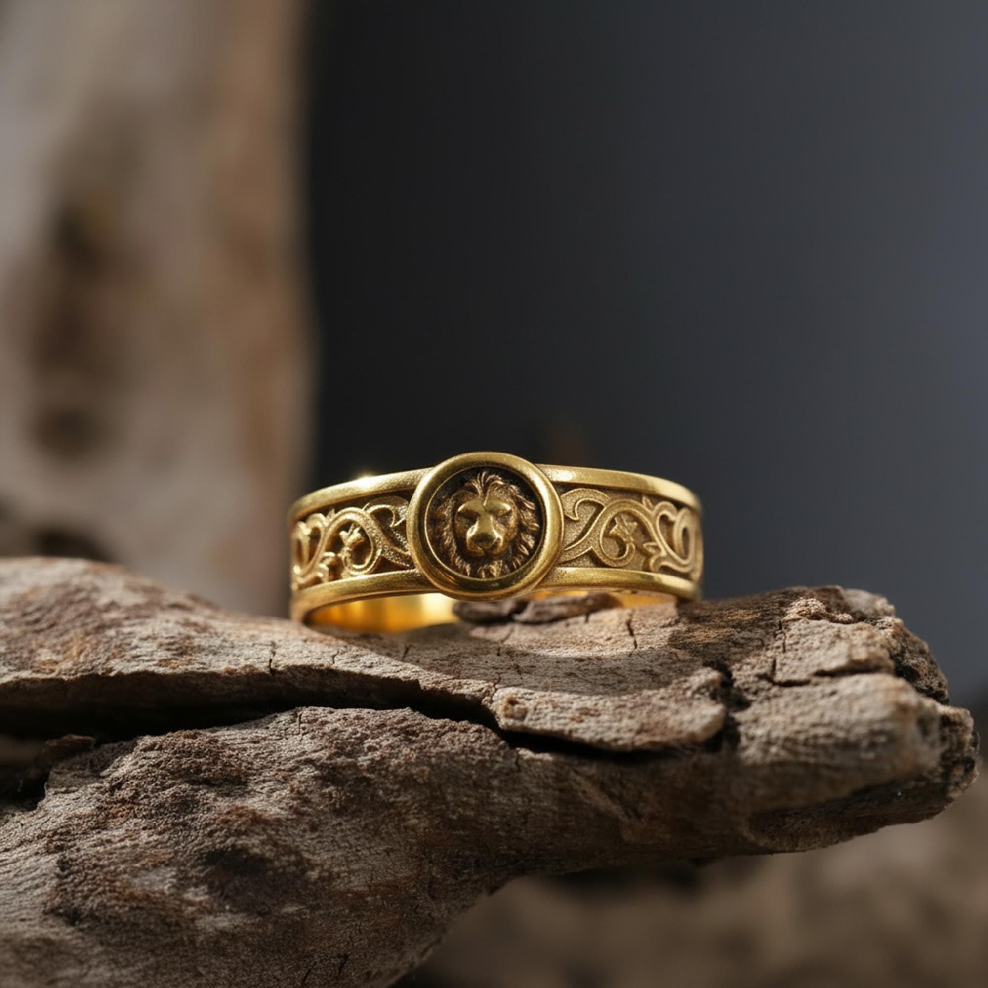 Handcrafted lion spirit band ring, rhodium plated sterling silver animal jewelry, and symbolic statement ring designed for those who are drawn to strength, leadership, and inner power. This striking ring features a bold lion-inspired design, creating a look that feels powerful, spiritual, and timeless