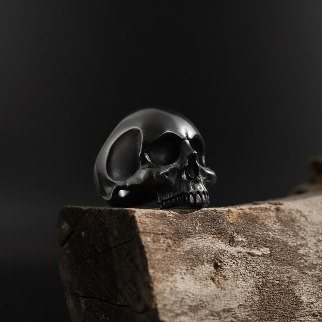 Gold Skull Jewelry - Gothic Biker Ring - Men's - Women's