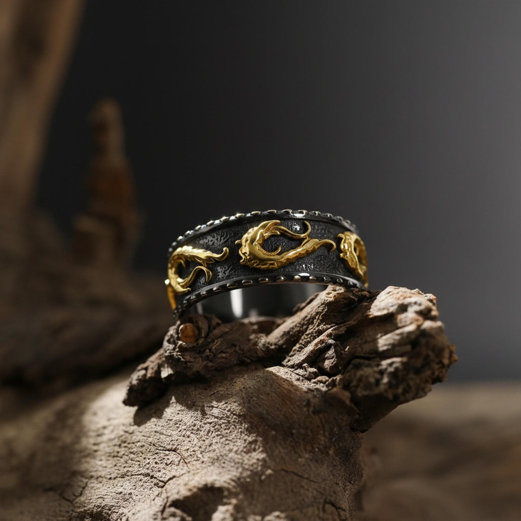 Wind pattern ring, wave ring, swirl band ring, rhodium and gold plated silver ring, and nature inspired statement jewelry designed for those who are drawn to movement, flow, and refined elegance. This striking ring features a fluid wind and wave inspired pattern, available in both bright rhodium and warm gold plated finishes, creating a design that feels dynamic, modern, and visually captivating.