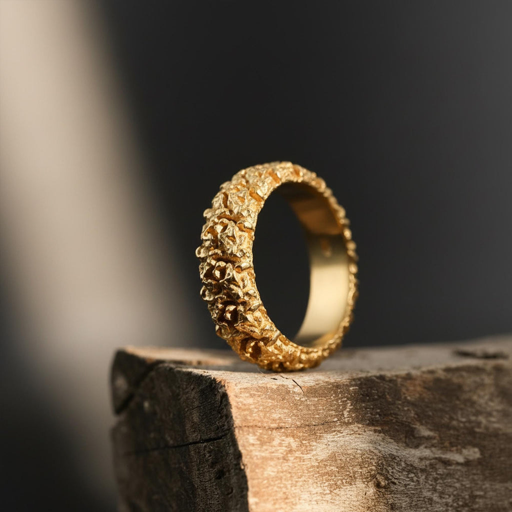 Silver Asymmetric Textured Band Ring: Cool Design Wedding Band, Unique Silver Jewelry
