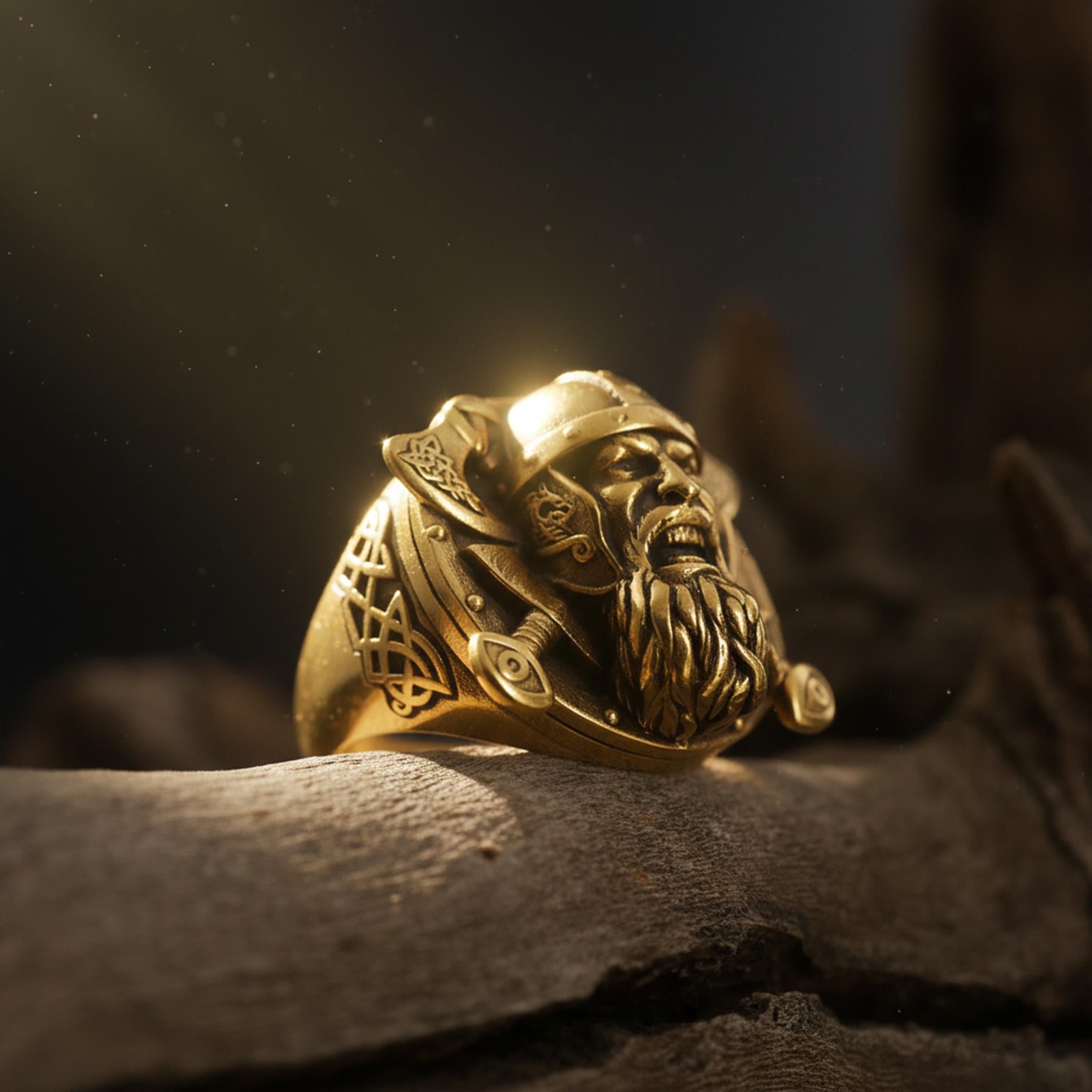 Handmade Sterling Silver Viking Warrior Ring, Norse Mythology Jewelry