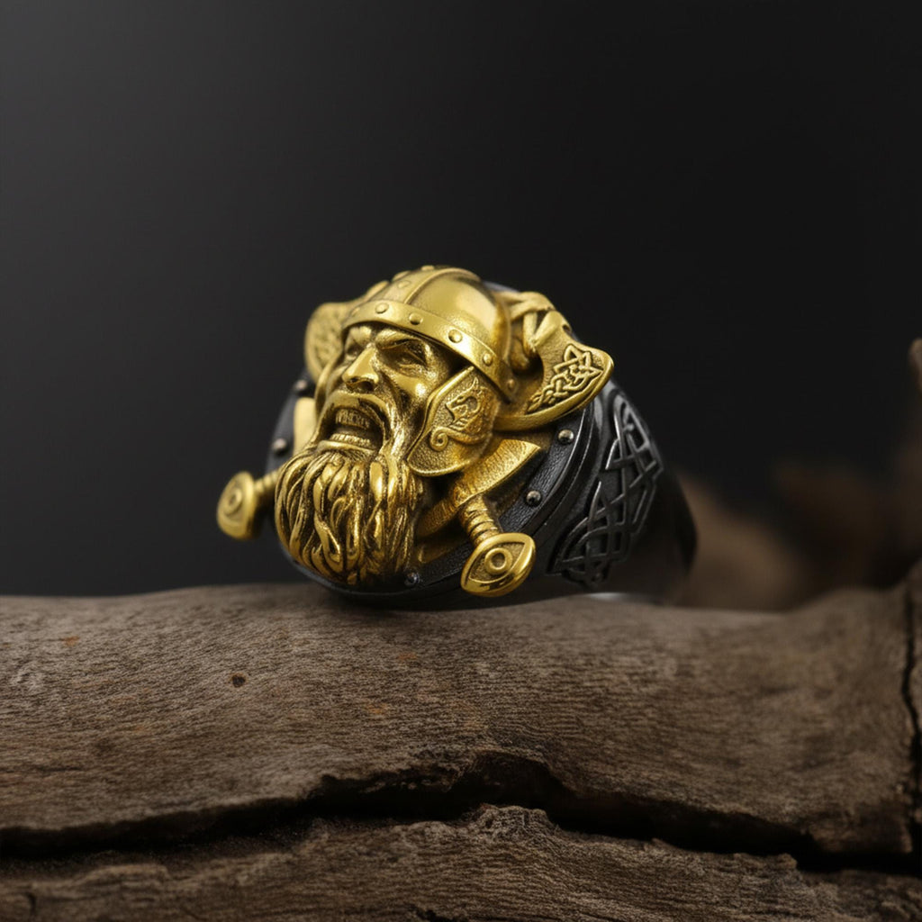 Handmade Sterling Silver Viking Warrior Ring, Norse Mythology Jewelry