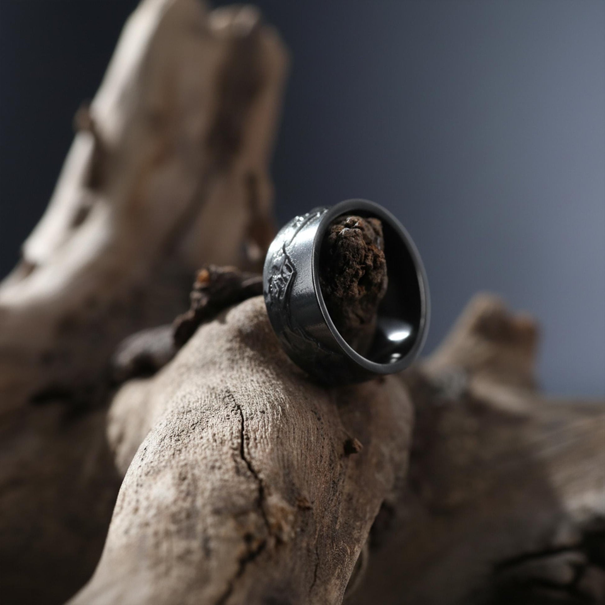Mountain Range Band Ring: Men Unique Wedding Band, Men Engraved Engagement Ring, Anniversary Natural Ring