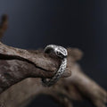 Rhodium Plated Ouroboros Snake Ring | Serpent Eternity Symbol Band, Rebirth Jewelry