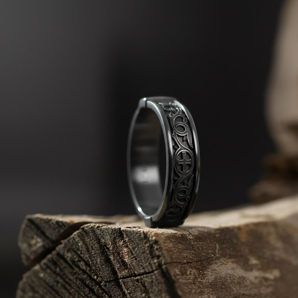 Handcrafted lion spirit band ring, rhodium plated sterling silver animal jewelry, and symbolic statement ring designed for those who are drawn to strength, leadership, and inner power. This striking ring features a bold lion-inspired design, creating a look that feels powerful, spiritual, and timeless