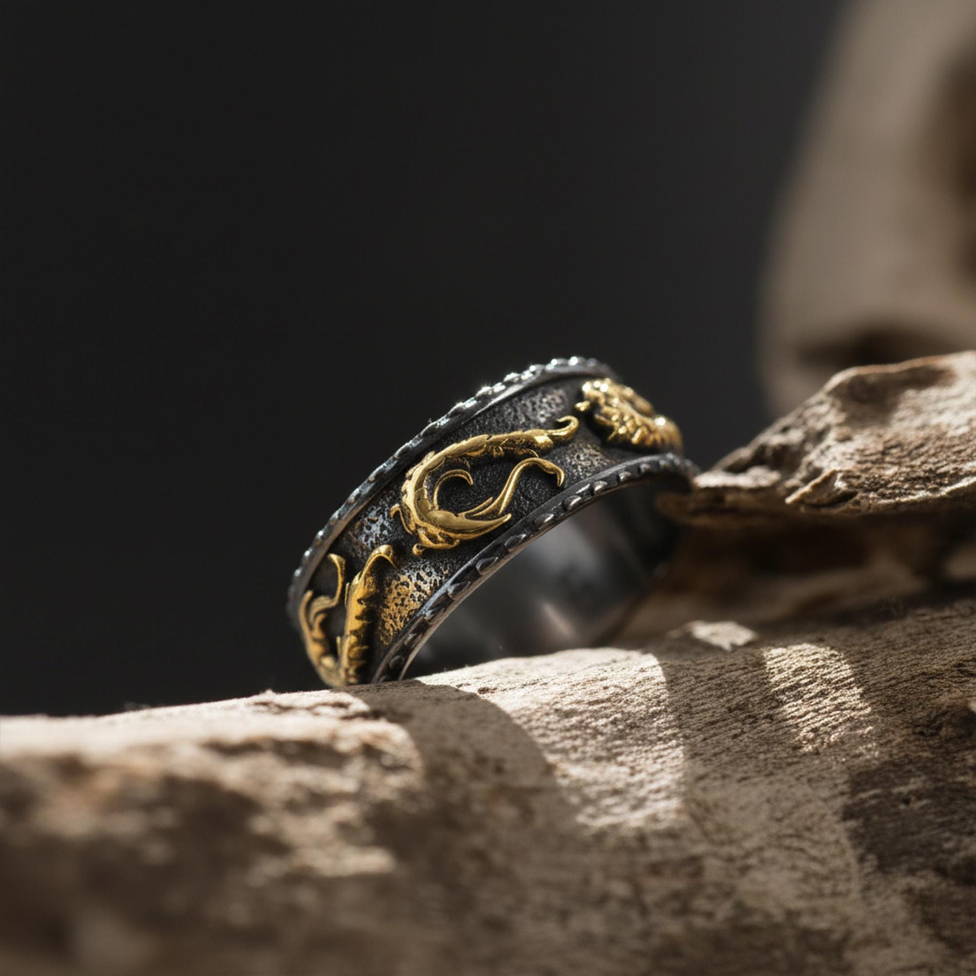 Wind pattern ring, wave ring, swirl band ring, rhodium and gold plated silver ring, and nature inspired statement jewelry designed for those who are drawn to movement, flow, and refined elegance. This striking ring features a fluid wind and wave inspired pattern, available in both bright rhodium and warm gold plated finishes, creating a design that feels dynamic, modern, and visually captivating.