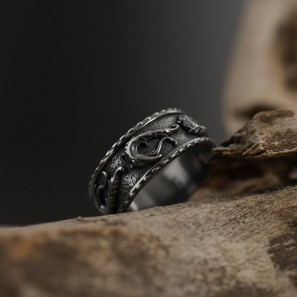 Gold Plated Wind Pattern Ring: Luxury Nature Inspired Wedding Swirl Band, Waves Statement Jewelry