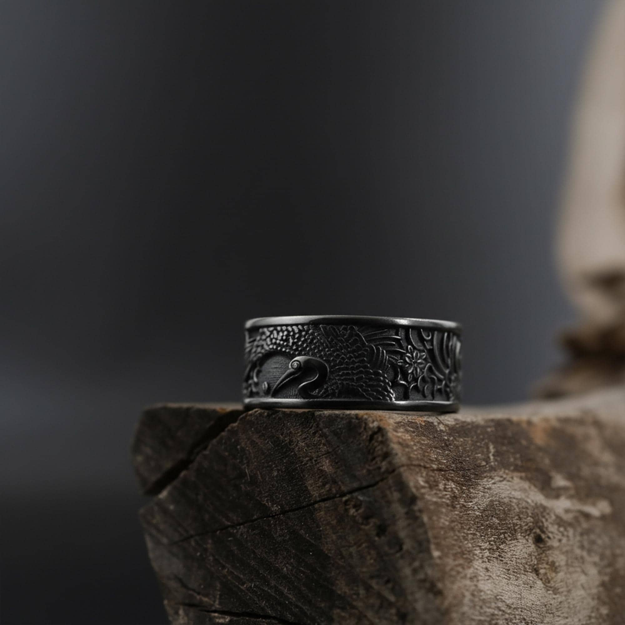 Shadoof Japanese Sun Bird Sterling Silver Ring: Animal Spirit Band