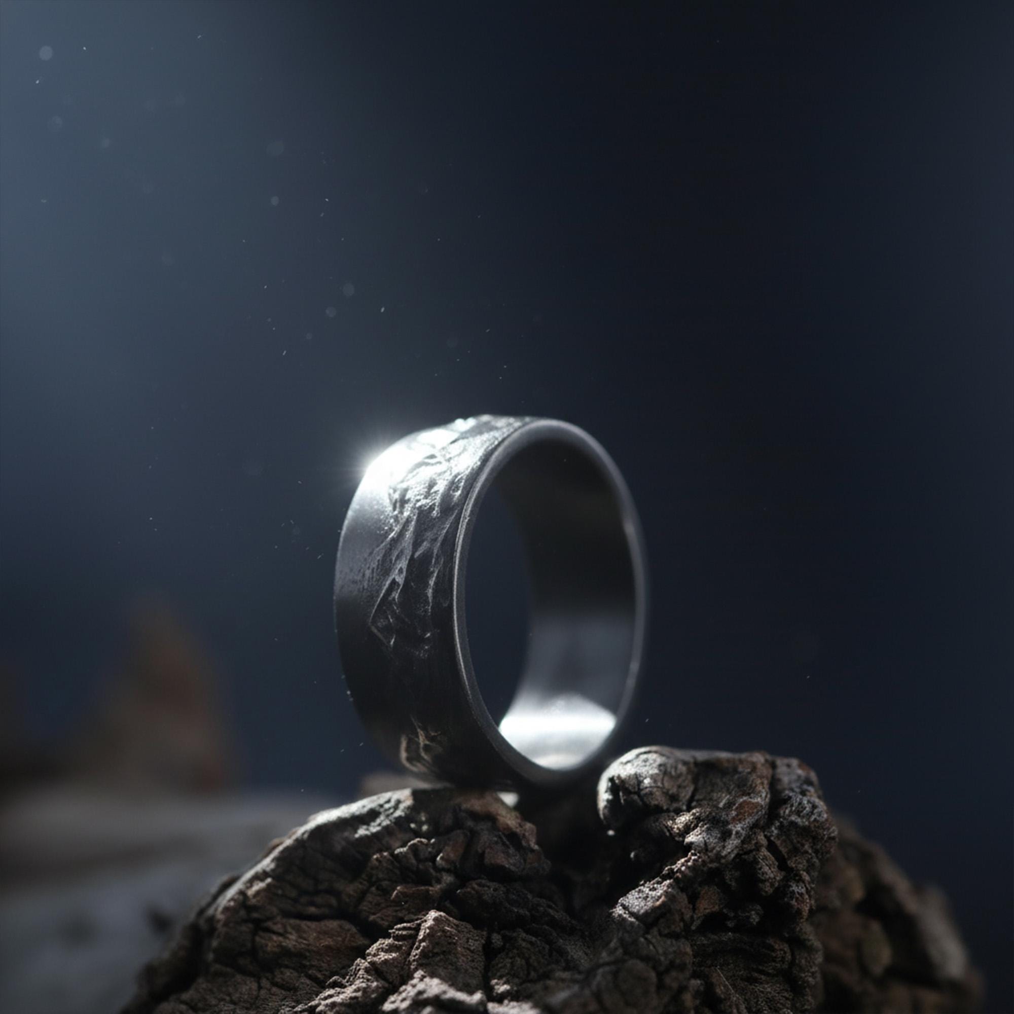 Mountain Range Band Ring: Men Unique Wedding Band, Men Engraved Engagement Ring, Anniversary Natural Ring