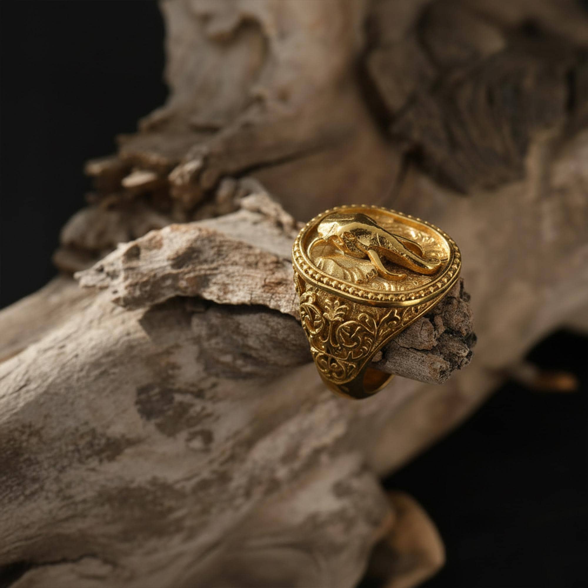 Gorilla head ring, solid gold animal jewelry, symbolic primal statement band, and handcrafted luxury accessory designed for those who are drawn to strength, dominance, and fearless leadership. This striking ring features a detailed gorilla head motif crafted in solid gold, with powerful facial expression and deep engraved textures, creating a bold and prestigious appearance inspired by raw nature and masculine energy