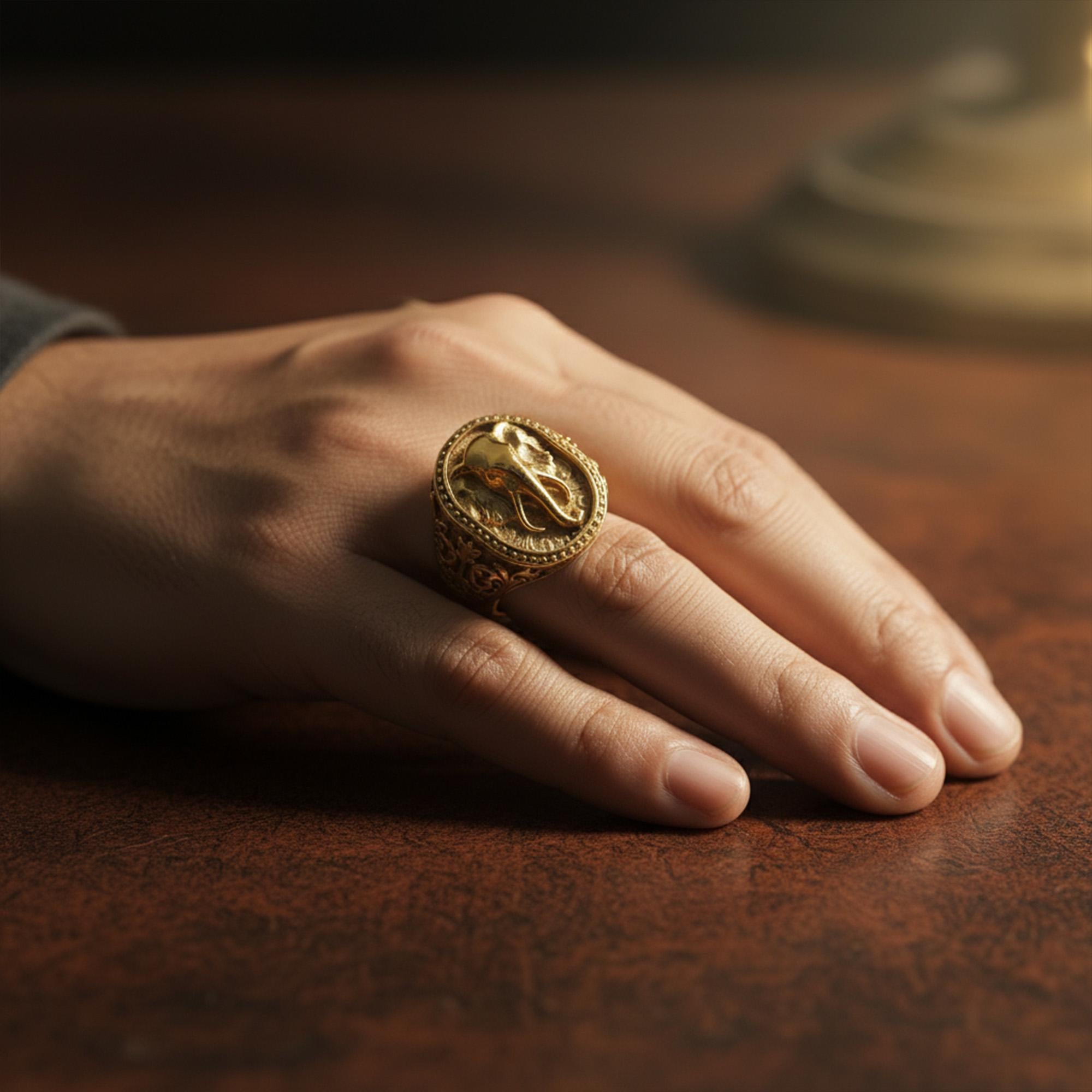 Gorilla head ring, solid gold animal jewelry, symbolic primal statement band, and handcrafted luxury accessory designed for those who are drawn to strength, dominance, and fearless leadership. This striking ring features a detailed gorilla head motif crafted in solid gold, with powerful facial expression and deep engraved textures, creating a bold and prestigious appearance inspired by raw nature and masculine energy