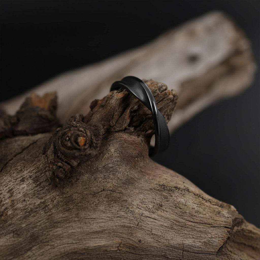 Men's Mobius Infinity Band Ring: Sterling Silver Twisted Wedding Promise Band, Unique Jewelry