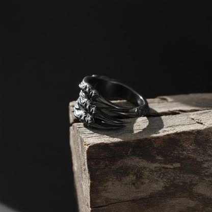 Handmade Gold Plated Dragon Claw Ring: Gothic Mens Jewelry