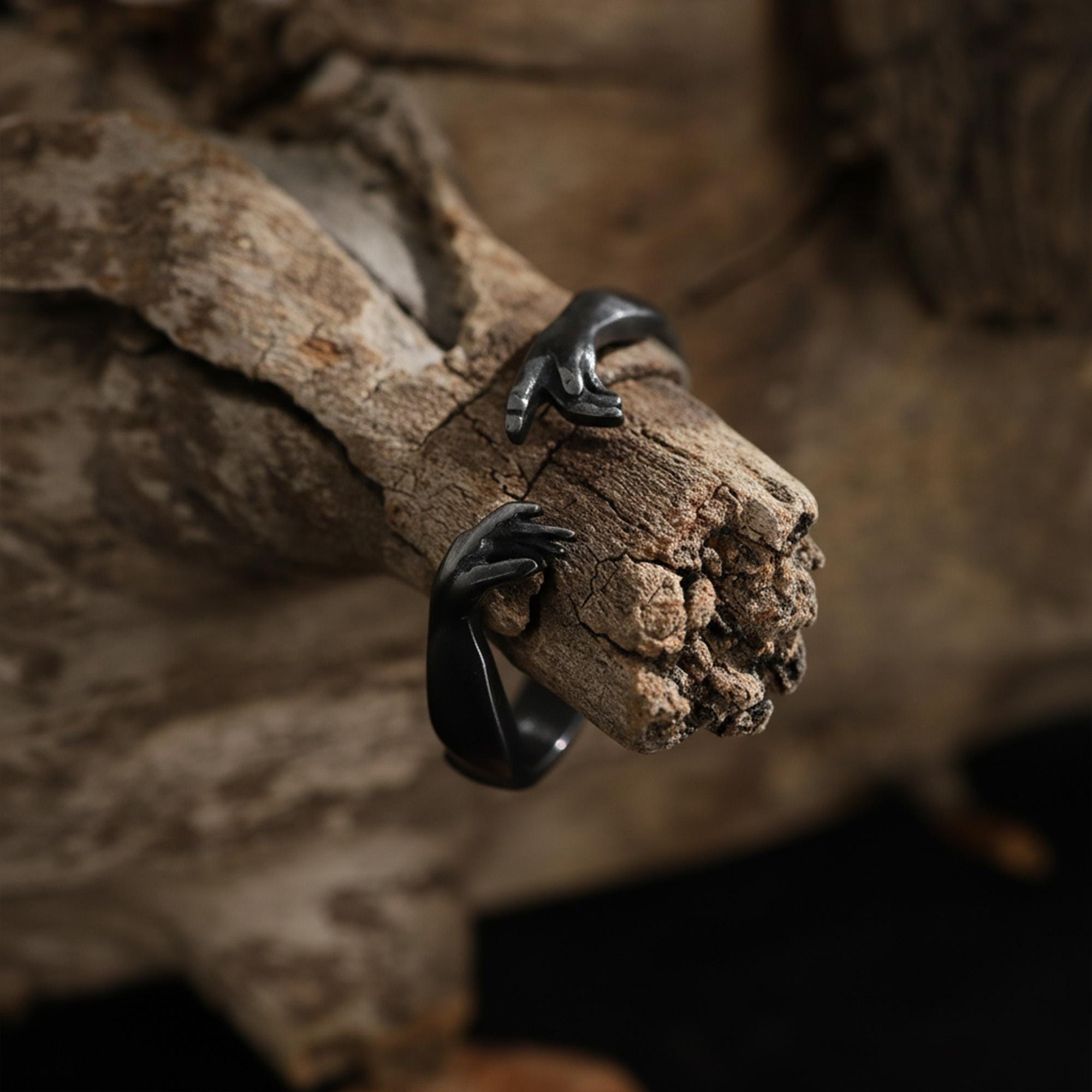 The Creation of Adam Michelangelo Ring: Hand of God Band, Renaissance Men Jewelry