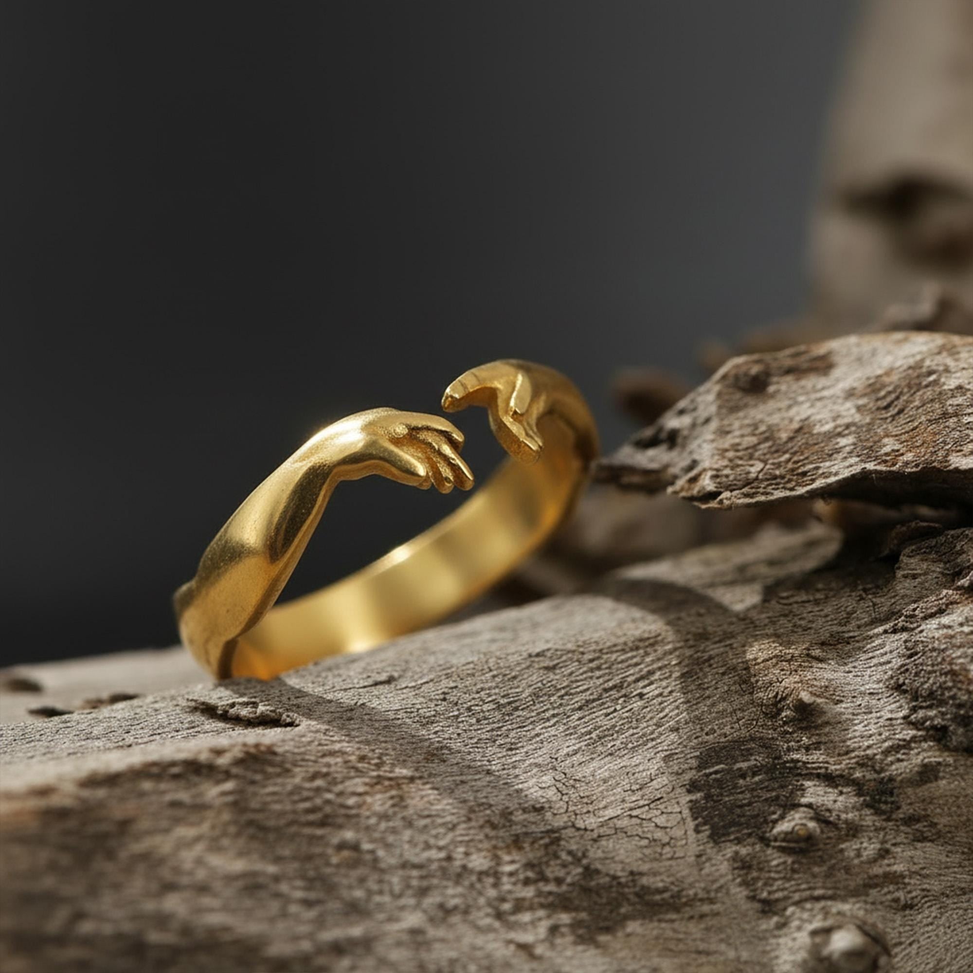Creation of Adam ring, Hand of God band ring, Michelangelo inspired jewelry, and Book of Genesis ring designed for those who are drawn to art, spirituality, and timeless symbolism. This striking band ring features the iconic “Creation of Adam” scene, capturing the powerful moment of connection between God and man.