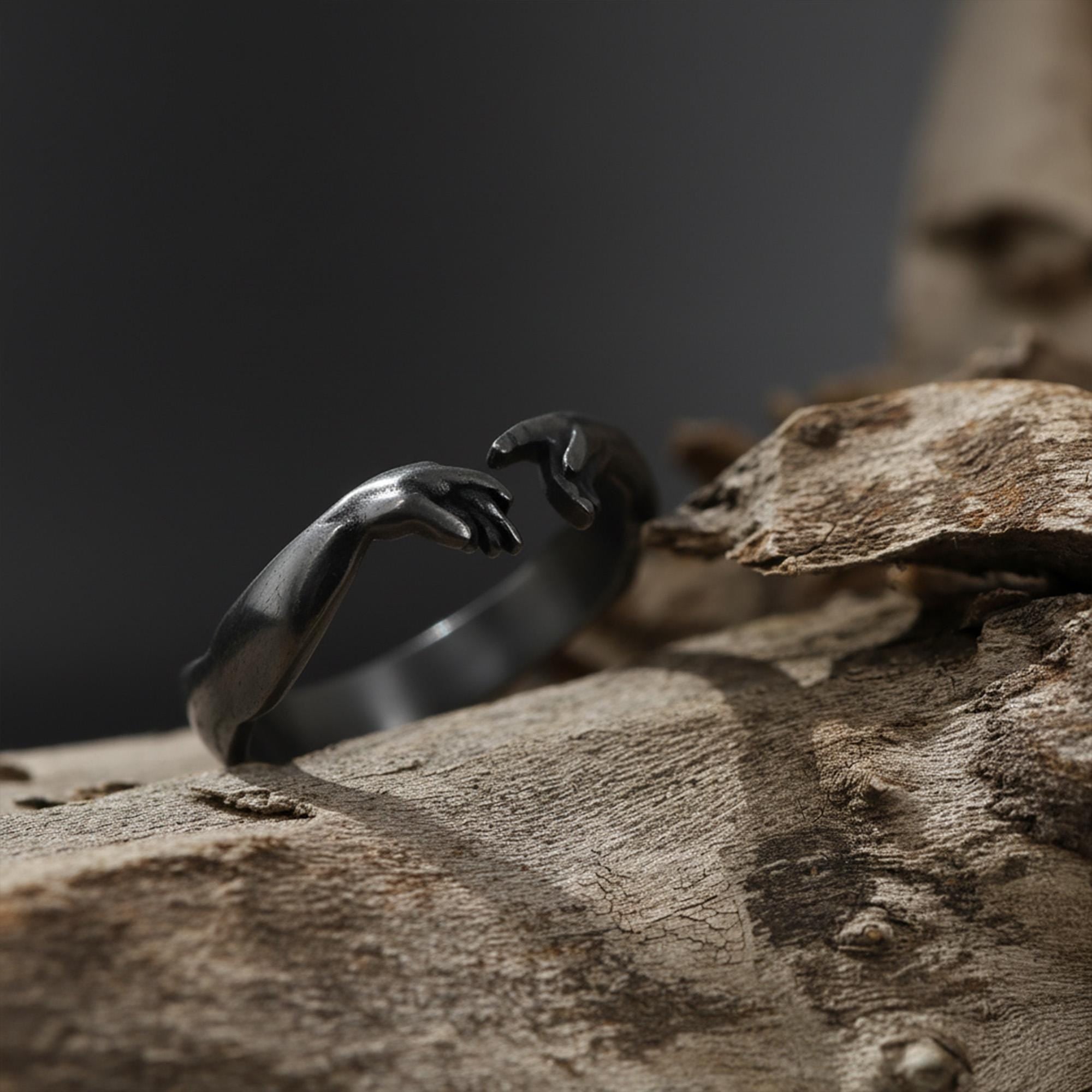 Creation of Adam ring, Hand of God band ring, Michelangelo inspired jewelry, and Book of Genesis ring designed for those who are drawn to art, spirituality, and timeless symbolism. This striking band ring features the iconic “Creation of Adam” scene, capturing the powerful moment of connection between God and man.