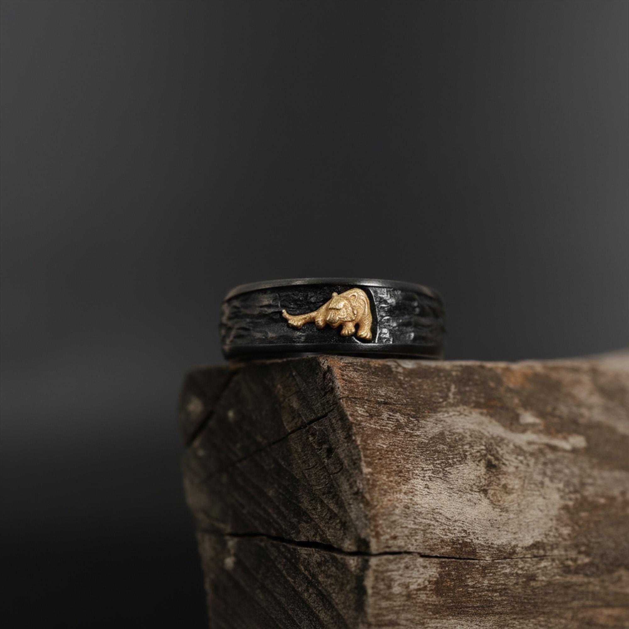 Sterling Silver Handmade Tiger Ring: Asian Animal Jewelry, Unique Band Ring