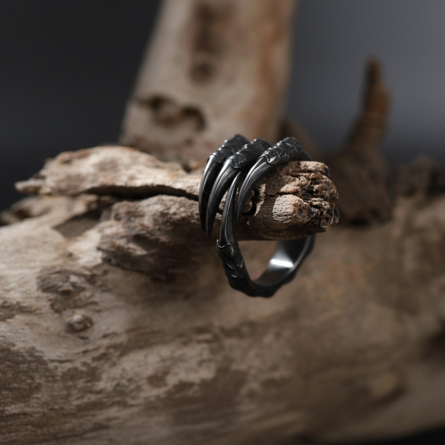 Handmade Gold Plated Dragon Claw Ring: Gothic Mens Jewelry
