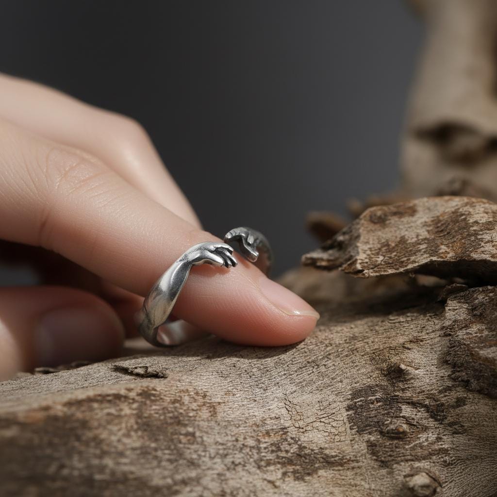 The Creation of Adam Michelangelo Ring: Hand of God Band, Renaissance Men Jewelry